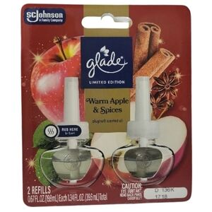 Glade® PlugIns® Refills Air Freshener, Warm Apple & Spices, 1.34 oz, 2 ct